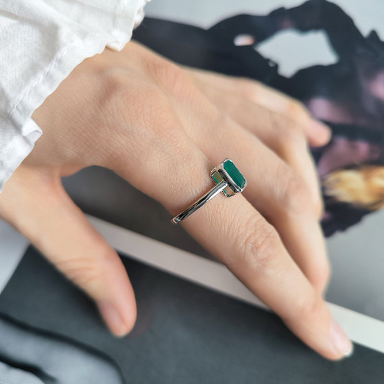 Серебряное кольцо с агатом 1.433ct