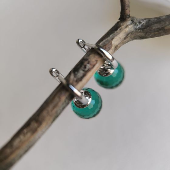 Срібні сережки з фіанітами