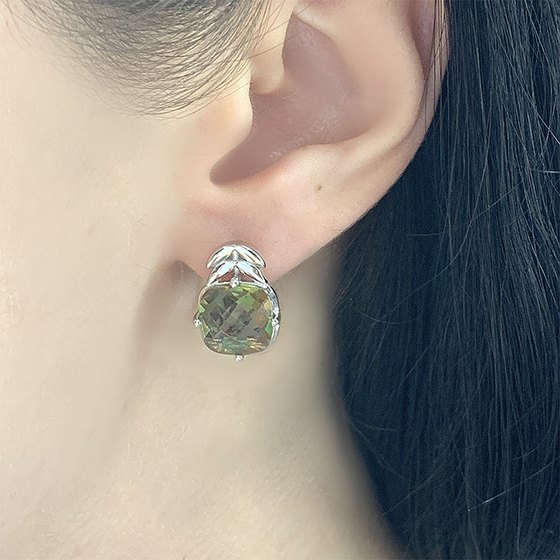 Срібні сережки з султанітом 7.337ct