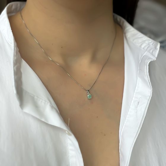 Срібна підвіска зі смарагдом 0,438 карата