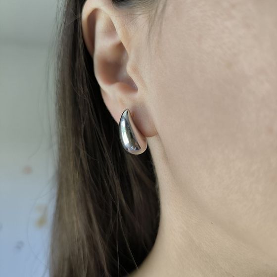 Silver earrings without stones