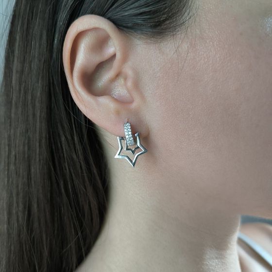 Silver Earrings with Fianites