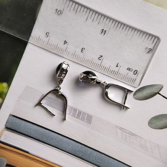 Срібні сережки з сапфіром nano 2.113ct