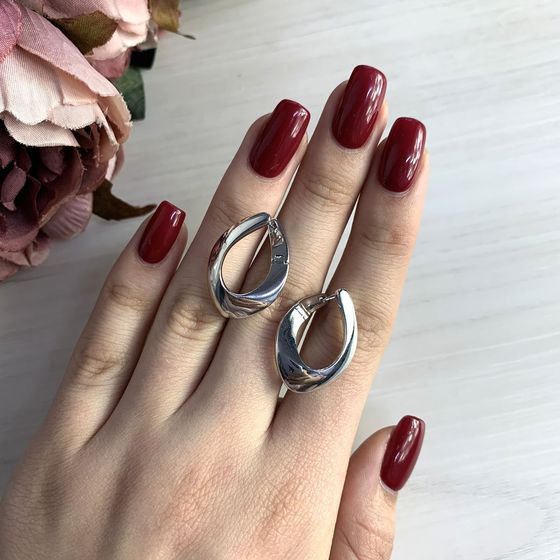 Silver earrings without stones