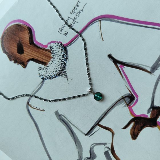 Silver pendant with phianites