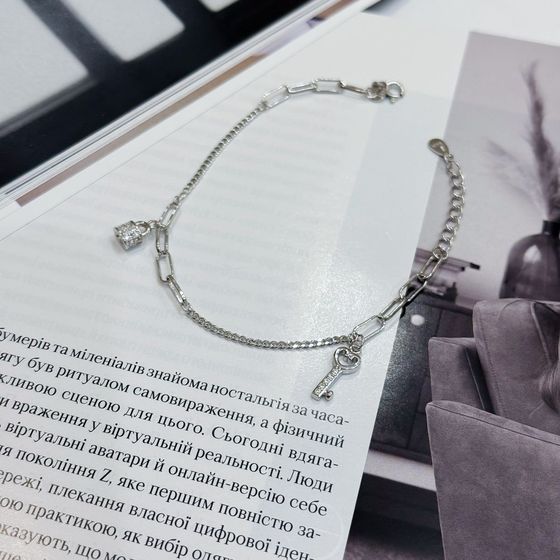 Серебряный браслет с фианитами