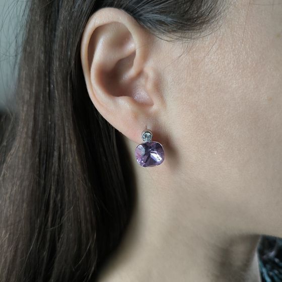 Срібні сережки з фіанітами