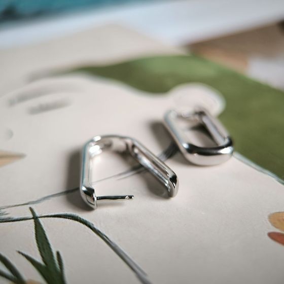 Silver earrings without stones