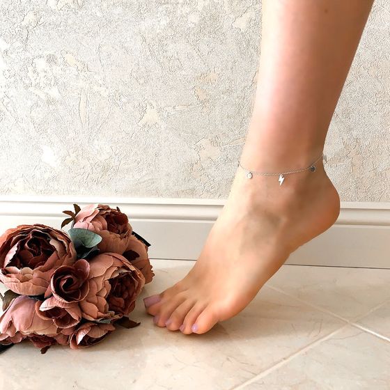 Срібний браслет на ногу без каменів