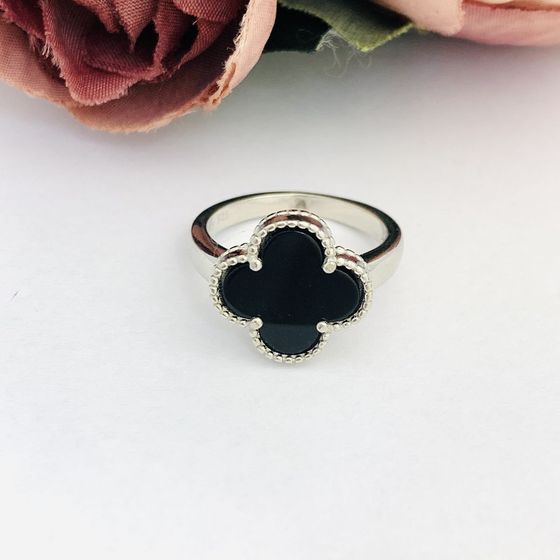 Silver ring with onyx