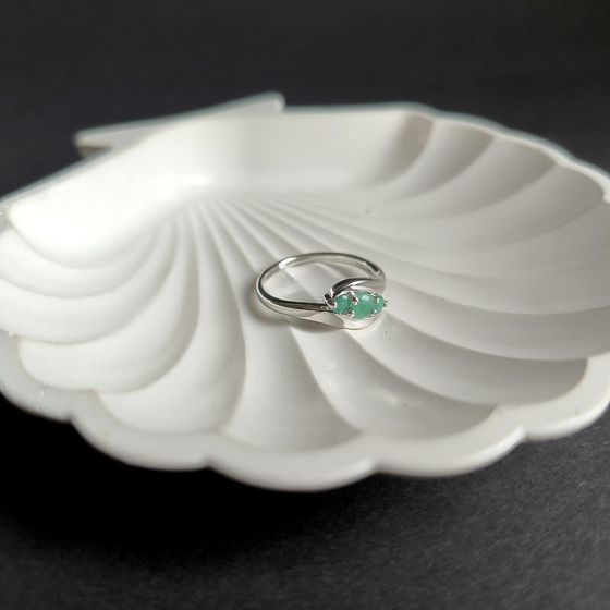 Срібна каблучка зі смарагдом 0.488ct