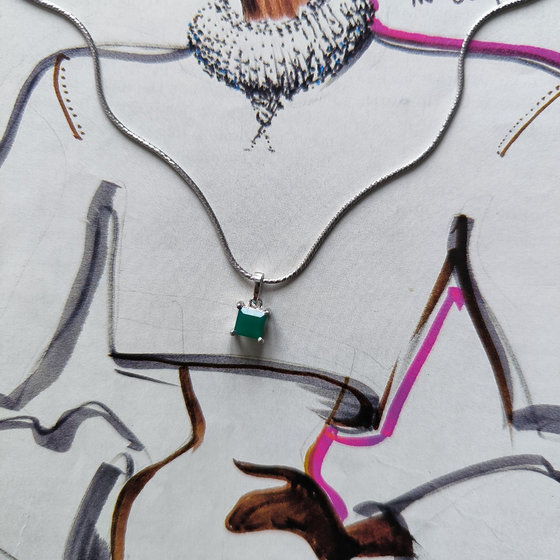 Срібна підвіска з агатом 0.617ct