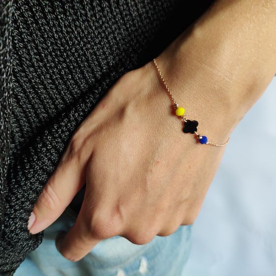 Золотой браслет с фианитами 0.8ct