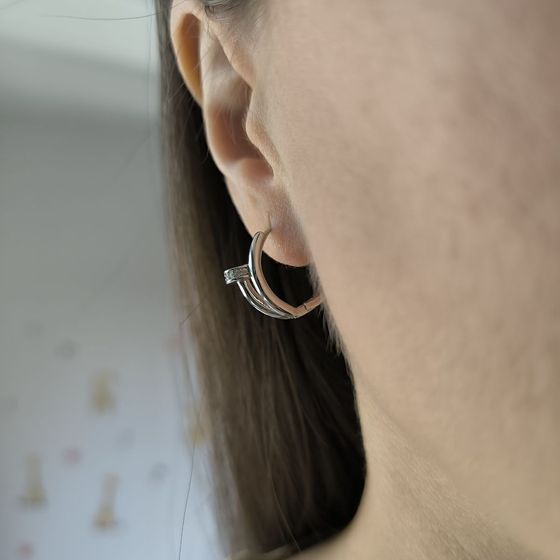 Срібні сережки з фіанітами