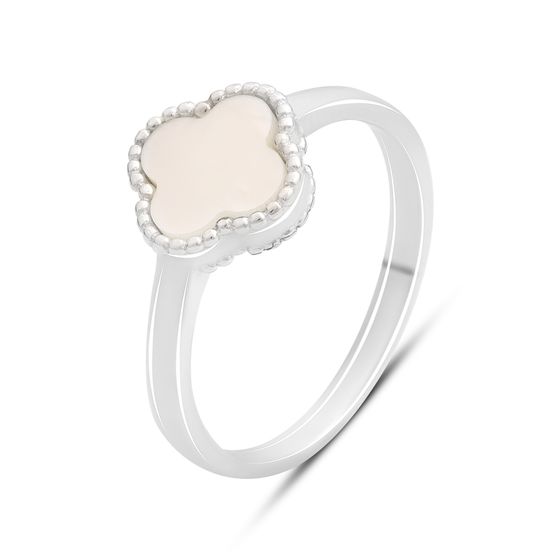 Silver ring with mother-of-pearl