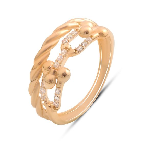 Silver ring with 0.16ct fianites