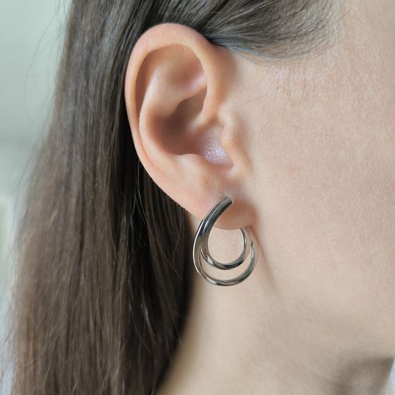 Silver earrings without stones