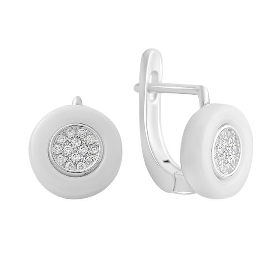Silver earrings with ceramics