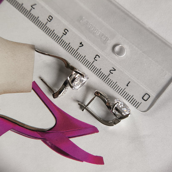 Silver earrings with cubic zirconia