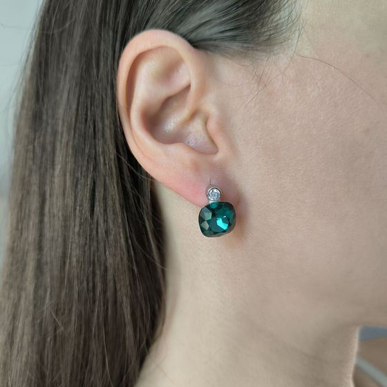 Срібні сережки з фіанітами