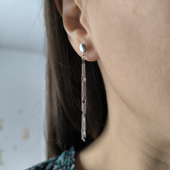 Silver earrings without stones
