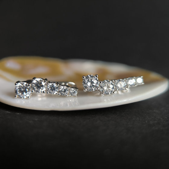 Silver earrings with cubic zirconia