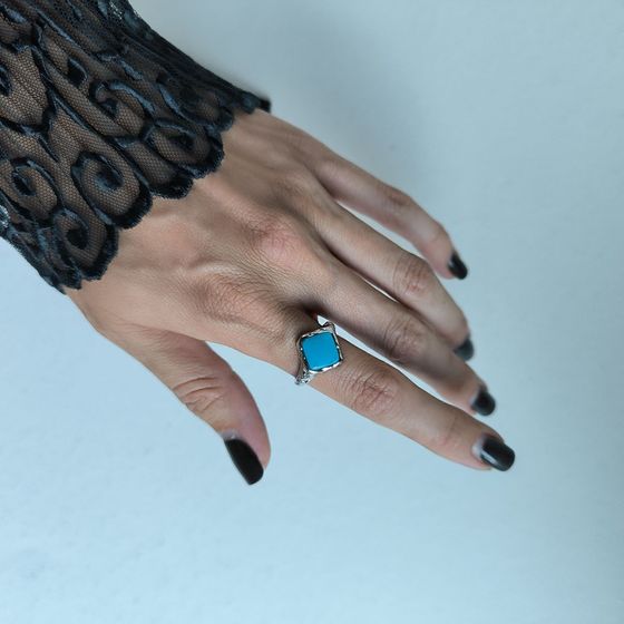 Silver ring with turquoise