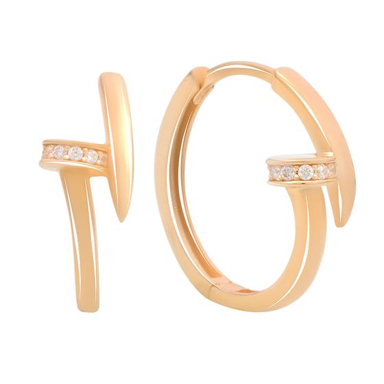 Золоті сережки з фіанітами 0.2ct