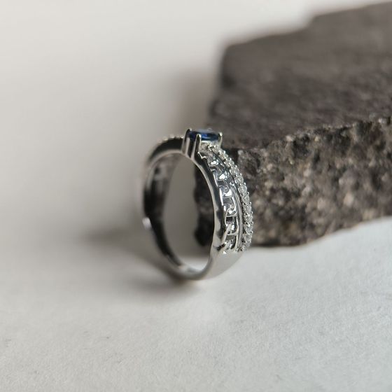 Срібна каблучка із сапфіром nano 0.518ct