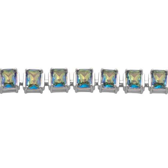Silver bracelet with mystic topaz
