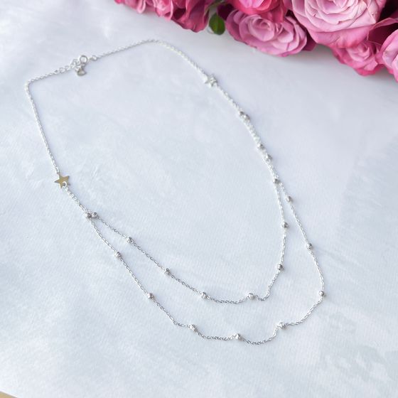 Silver necklace without stones