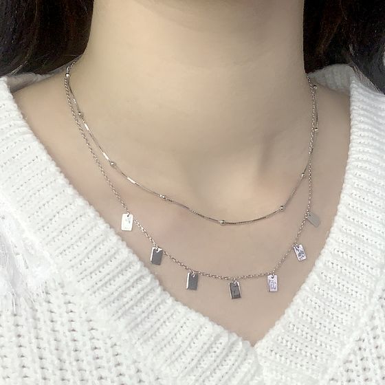 Silver necklace without stones