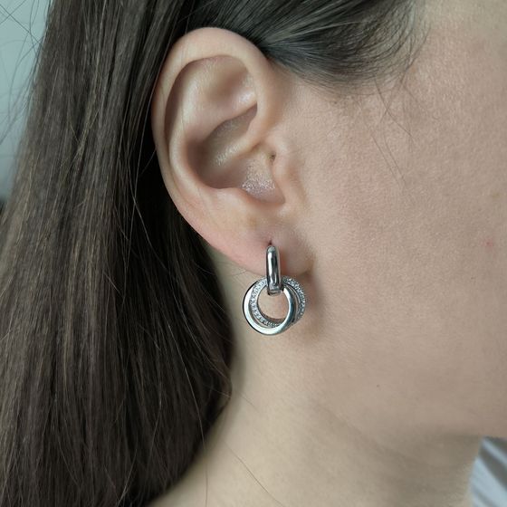 Серебряные серьги с фианитами