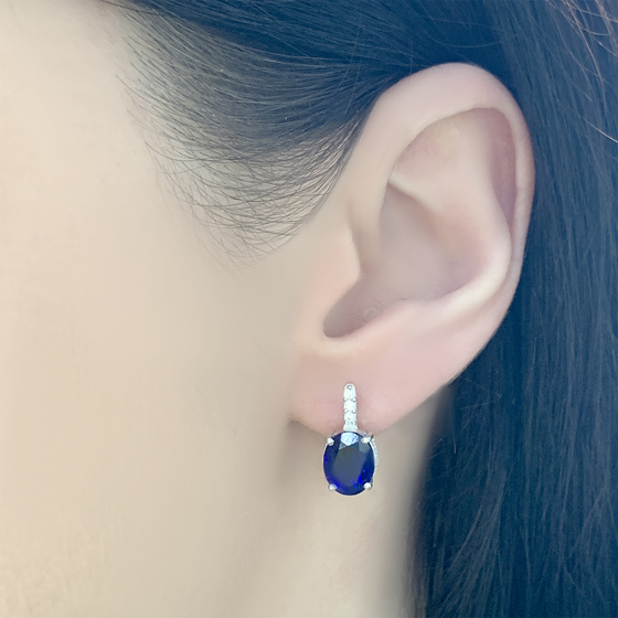 Срібні сережки з сапфіром nano