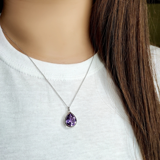 Серебряное колье с аметистом 3.57ct