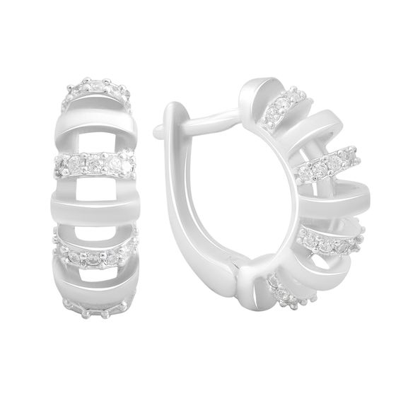 Срібні сережки з фіанітами