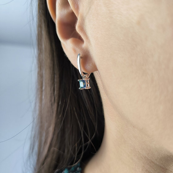 Срібні сережки з містичним топазом 1ct