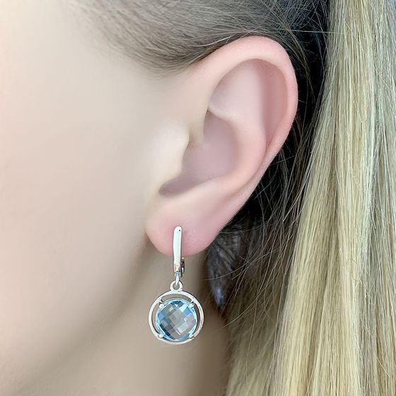 Срібні сережки з топазом 8,056 карата