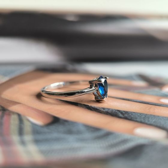 Срібна каблучка із сапфіром nano 0.517ct