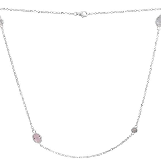 Silver necklace with phianites