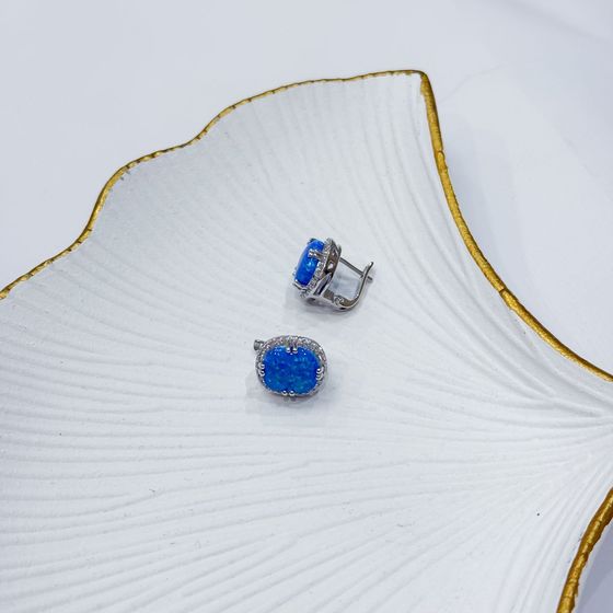 Silver earrings with opal 5.19ct