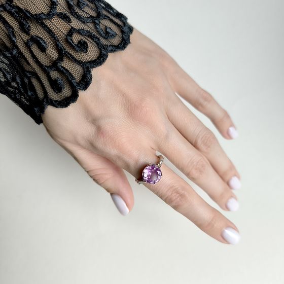 Срібна каблучка з олександритом 5.022ct