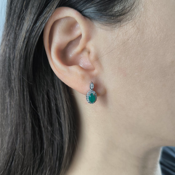 Серебряные серьги с агатом 1.213ct