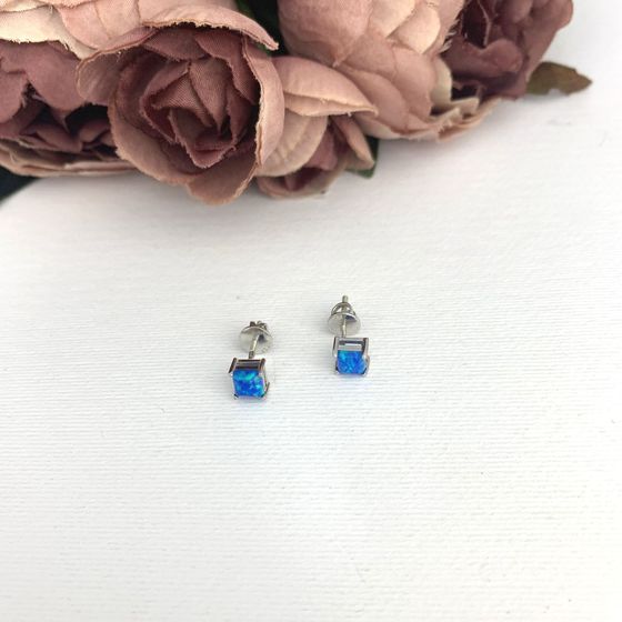 Срібні сережки з опалом