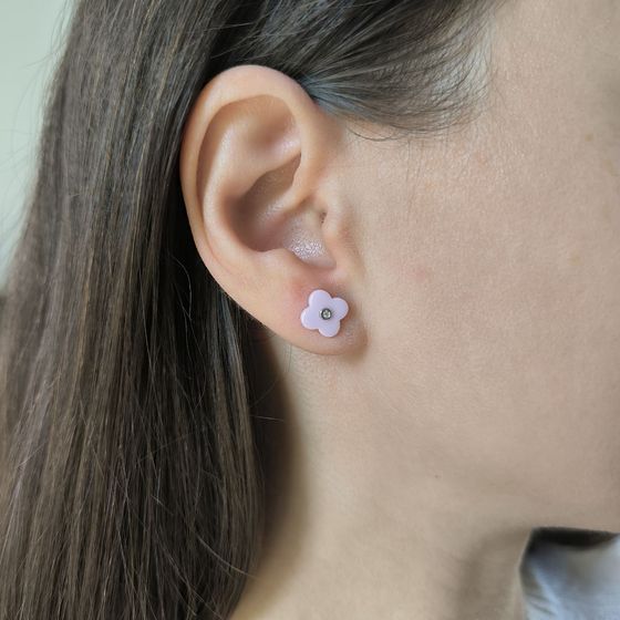 Silver earrings with ceramics