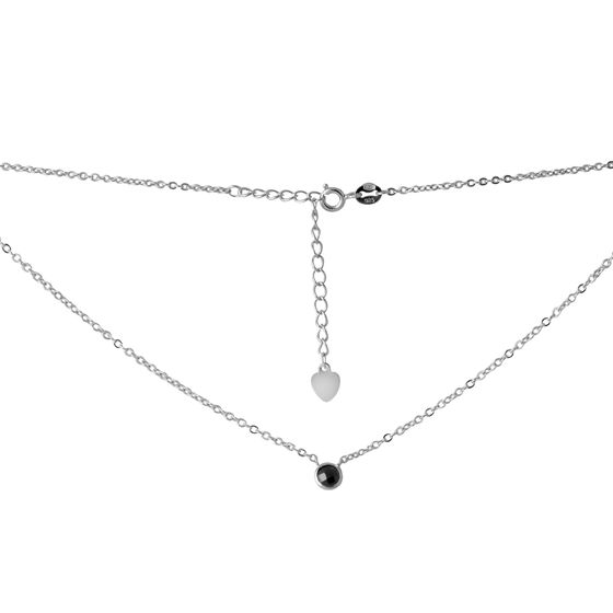 Silver necklace with phianites