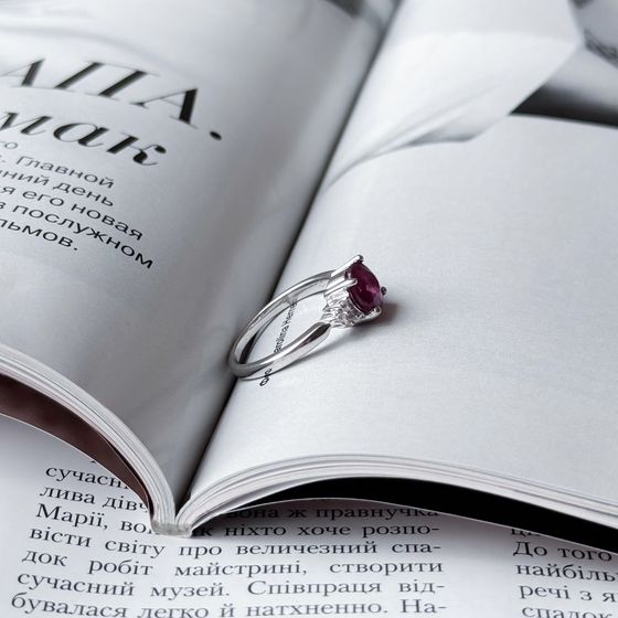 Silver ring with a 2.207-carat ruby