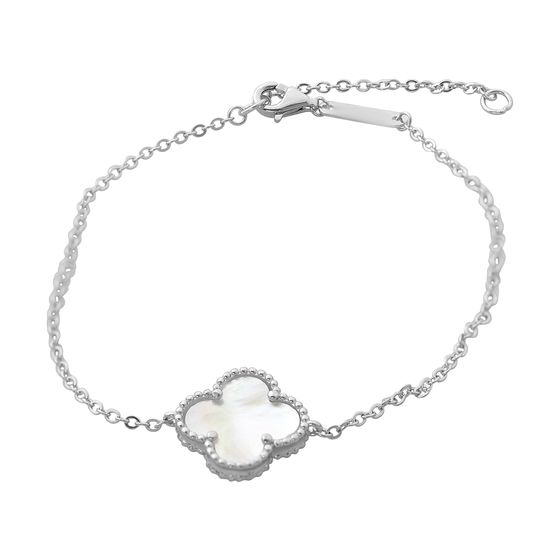 Silver bracelet with mother-of-pearl