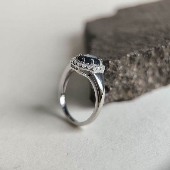 Срібна каблучка із сапфіром nano 1.388ct