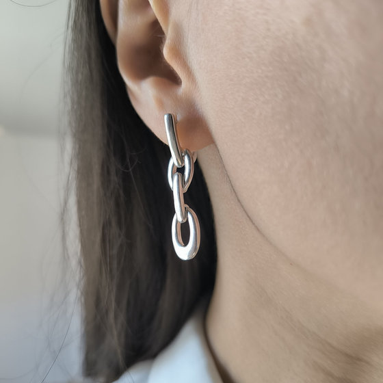 Silver earrings without stones